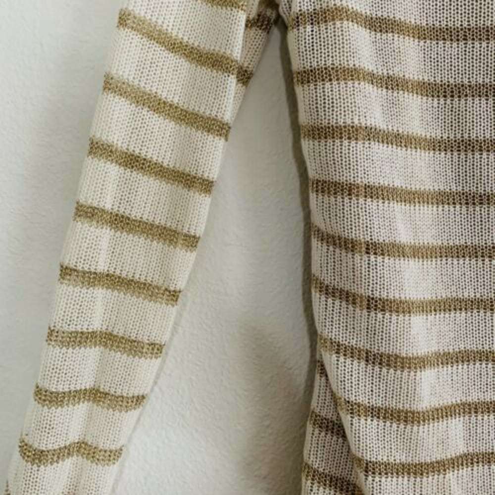 Michael Kors White Metallic Gold Glitter Knit Top - Picture 2 of 4